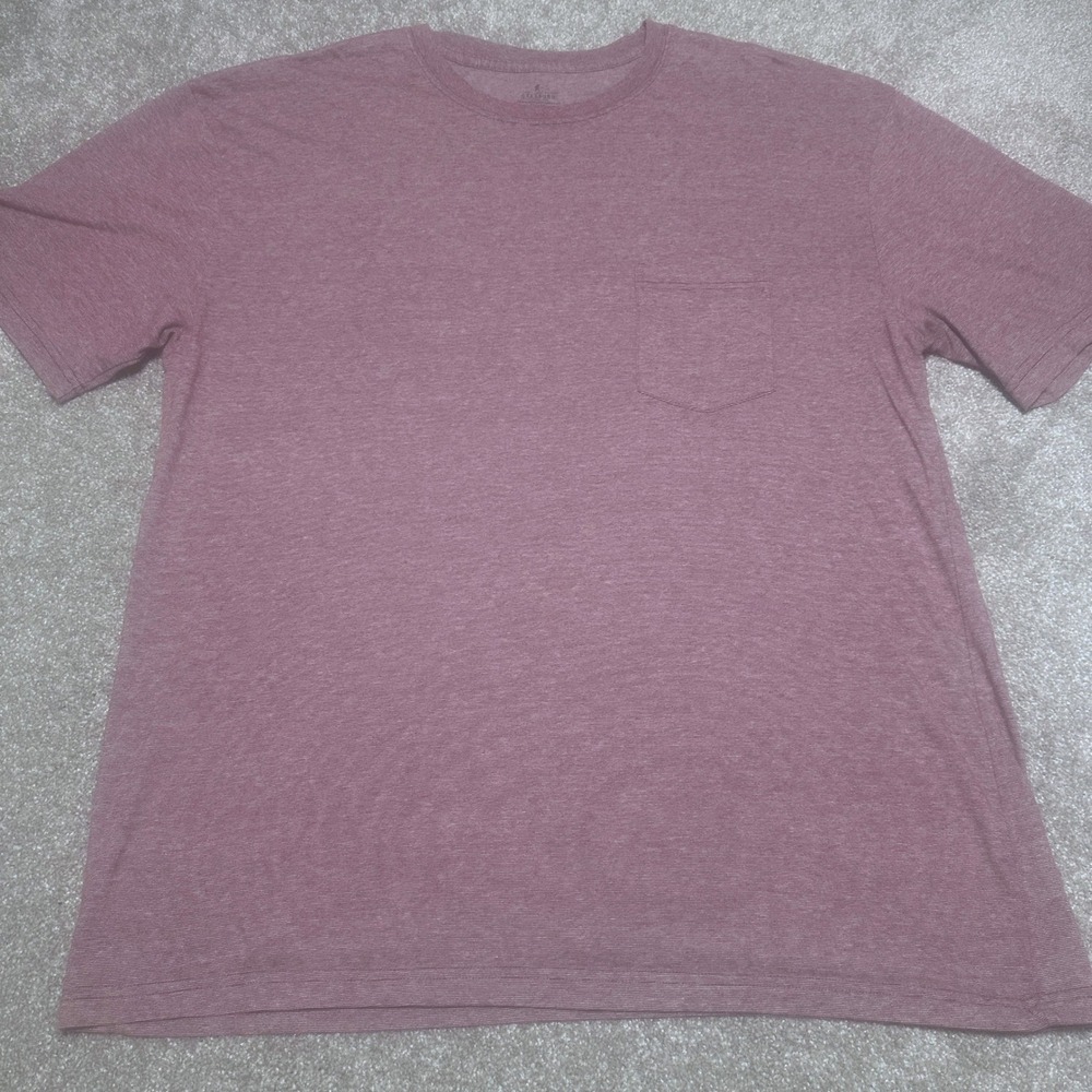 Stafford Mens XL Solid Pocket T-Shirt Burgundy Heather Performance Tee Casual